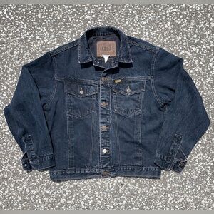 Vtg 90s Ikeda Black Denim Jacket Boxy Fit Canada 23x24.25 Fits L Grunge